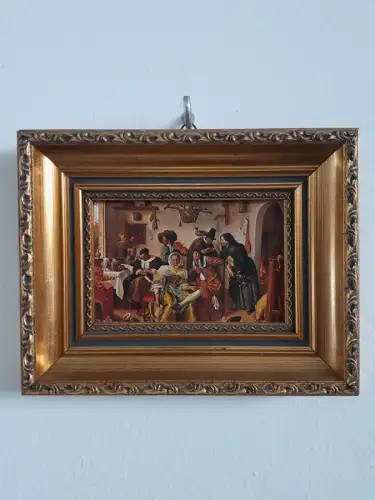 H1482-Kunstdruck-auf Karton-Szenenbild-gerahmt-Bild-Gemälde