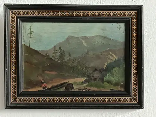 H191-Bild-Landschaftsbild-Öl auf Leinen-Ölbild-Ölgemälde-gerahmt