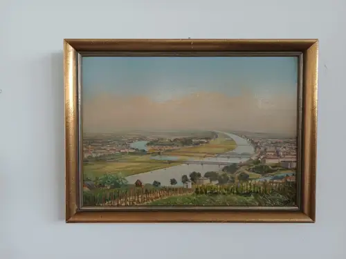 H806-Ölbild-Öl auf Holz-Landschaftsbild-Wien um 1900-Ölgemälde-signiert-gerahmt