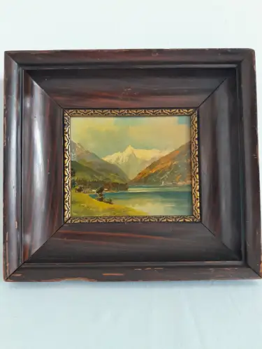 H712-Landschaftsbild-Öl auf Holz-Ölbild-Ölgemälde-gerahmt-Bild