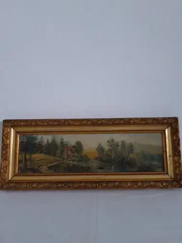 H715-Landschaftsbild-Öl auf Leinen-Ölgemälde-Ölbild-gerahmt-Bild-