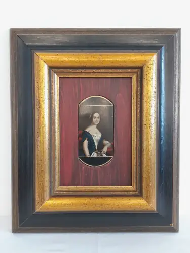 H739-Bild-Gemälde-Damenbildnis-gerahmt-