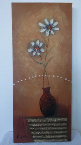 H11-Ölgemälde-Öl auf Leinen-Bild-Ölbild-Blumen in der Vase-Gemälde