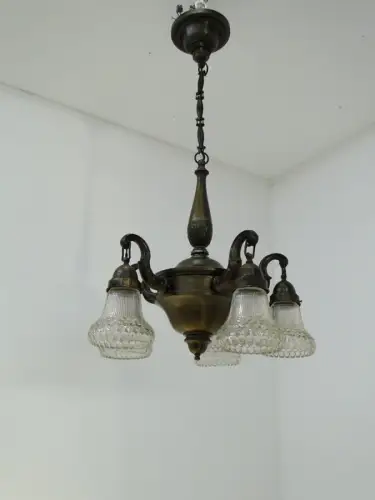 5913-Jugendstilluster-ORIGINAL-Messingluster-Lüster-Deckenleuchte-Jugendstil-Lus