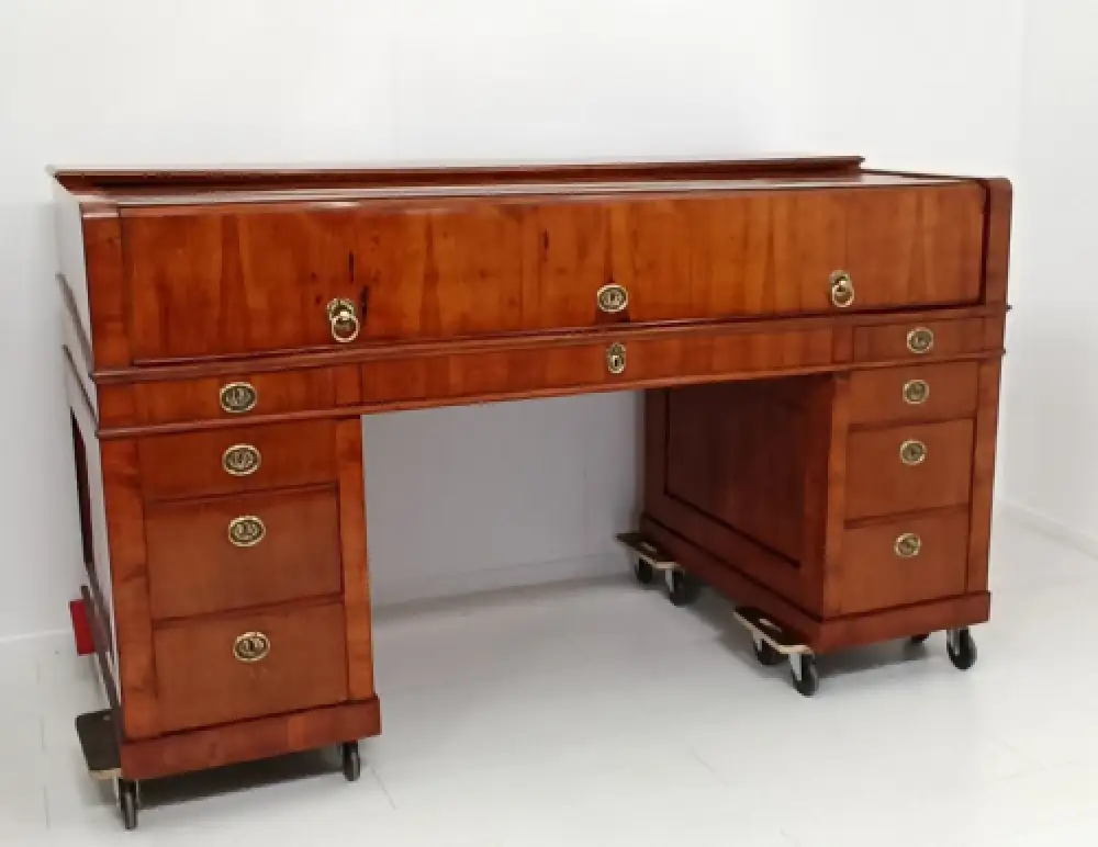 7304-Biedermeierschreibtisch-Rollladenschreibtisch-sehr großer Schreibtisch-Bied 1