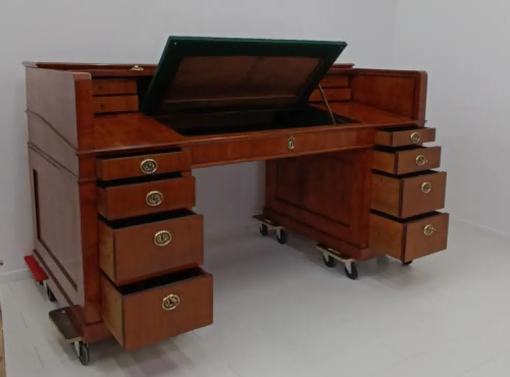 7304-Biedermeierschreibtisch-Rollladenschreibtisch-sehr großer Schreibtisch-Bied 12
