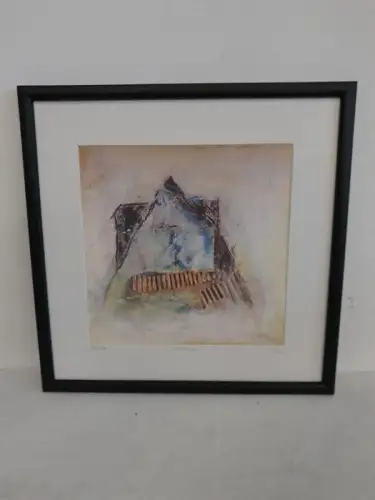 H1538-Bild-Druck-Abstrakt-Gemälde-gerahmt-Passepartout