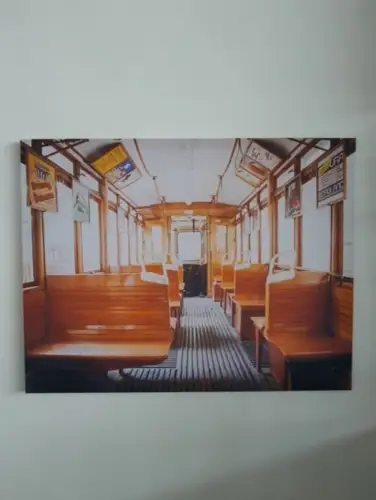 H1552-Druck-Druck auf Leinen-Bild-Gemälde-Wiener Straßenbahn