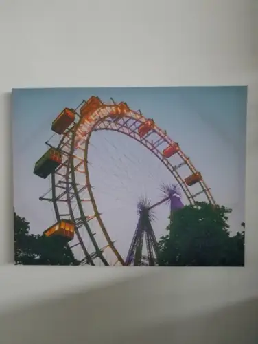 H1563-Druck-auf Leinen-Riesenrad-Wien-Bild-Gemälde