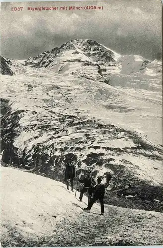 Eigergletscher mit Mönch - Bergsteiger -412154