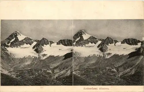Switzerland Glaciers - Gletscher - Stereokarte -412190