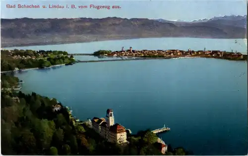 Bad Schachen und Lindau im Bodensee vom Flugzeug aus -37142