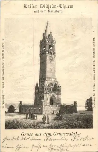 Gruss aus dem Grunewald - Kaiser Wilhelm-Thurm auf dem Karlsberg -38192