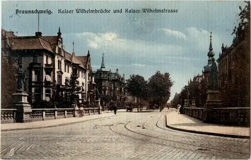 Braunschweig - Kaiser Wilhelmbrücke und Kaiser Wilhelmstrasse - Tucks -37886