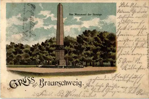 Gruss aus Braunschweig - Monument der Herzöge - Litho -38090