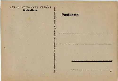 Verschwundenes Weimar - Bodehaus - Künstler Kurt Halboth -38606