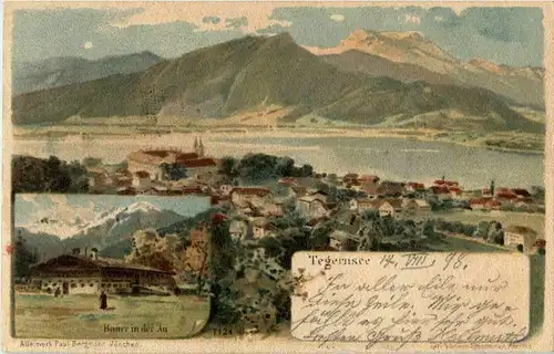 Tegernsee - Bauer in der Au - Litho -38160