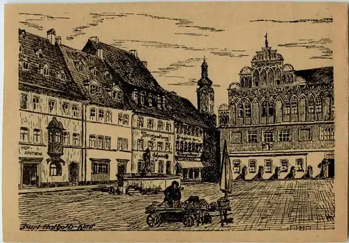 Verschwundenes Weimar - Marktplatz - Künstler Kurt Halboth -38610