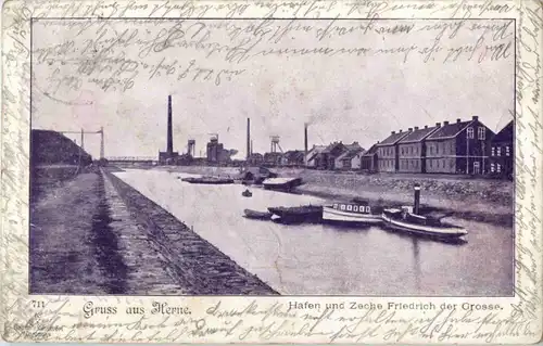 Gruss aus Herne - Hafen und Zeche Friedrich der Grosse -39487