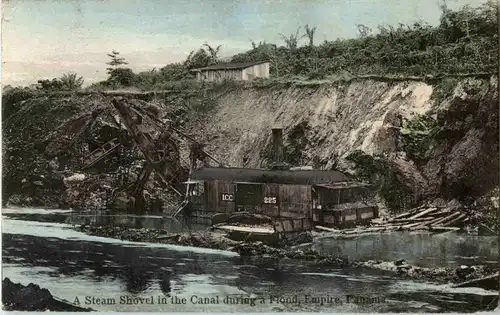 A steam Shovel in the Canal during a Flood - Panama -50530