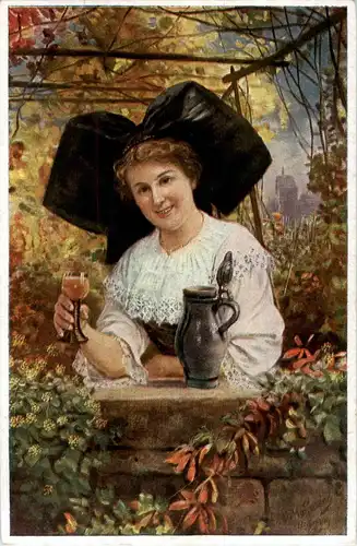 Elsässer Winzerin - Künstler H. Hoffmann -38676
