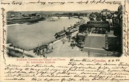 Dresden - Brühlsche Terasse und Elbquai -39802
