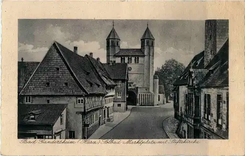 Bad Gandersheim - Marktplatz mit Stiftskirche -40166