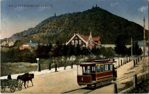 Die Landskrone bei Görlitz - Strassenbahn -40510