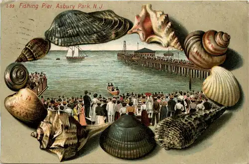 Asbury Park - Fisching Pier - Litho -412646