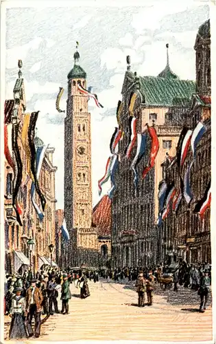 Augsburg im Flaggenschmuck -40452