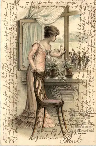 Frau - Prägekarte -412674