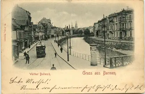 Gruss aus Barmen - Werther Bollwerk - Strassenbahn -413060