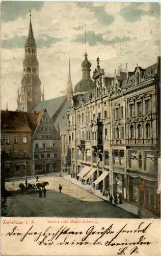 Zwickau - Markt mit Marienkirche -41290