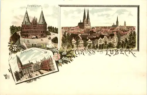 Gruss aus Lübeck - Litho -413172