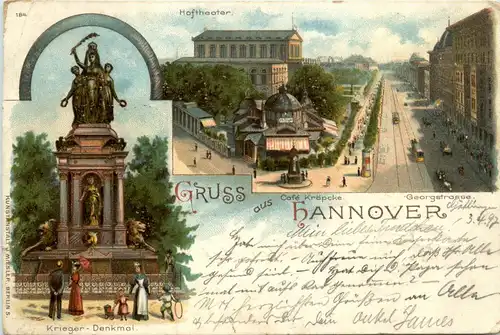 Gruss aus Hannover - Litho Bläser von Säckingen -414480