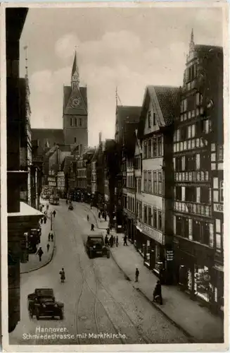 Hannover - Schmiedestrasse mit Marktkirche -414570