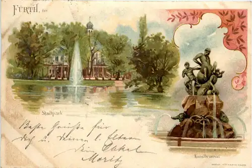 Fürth - Stadtpark - Litho -416444