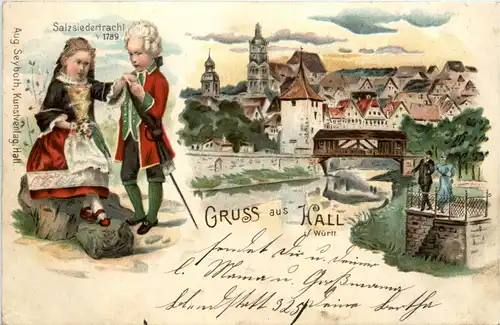 Gruss aus Hall - Litho -416494