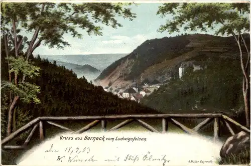 Gruss aus Berneck vom Ludwigsfelsen -416090