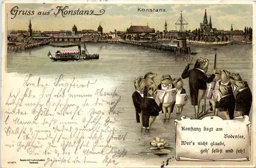 Gruss aus Konstanz - Frosch - Litho -416544