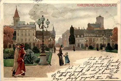 Schlossplatz Karlsruhe - Litho -416564