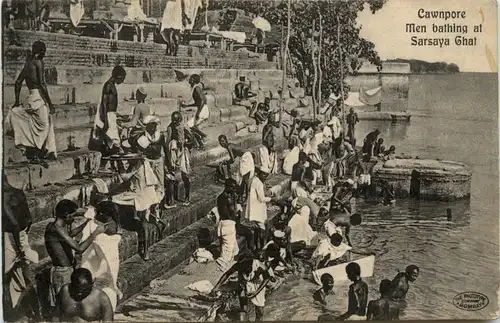 Cawnpore - Men Bathing at Sarsaya Ghat -418334