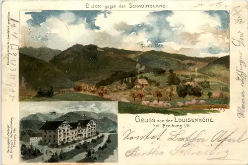 Gruss von der Louisenhöhe bei Freiburg - Litho -417486