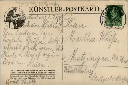 Bayrische Soldaten Heime - Künstlerkarte Carl Mark -419098