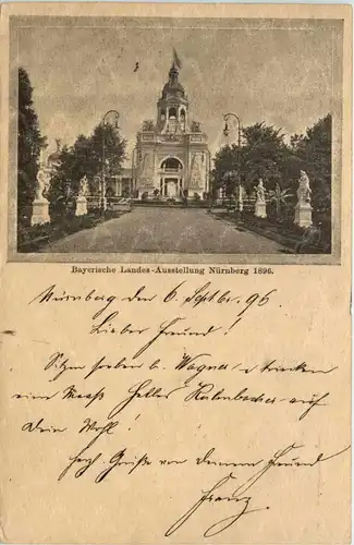 Nürnberg - Landes Ausstellung 1896 - Ganzsache mit Sonderstempel -419134