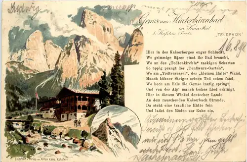 Gruss aus Hinterbärenbad - Litho -419364