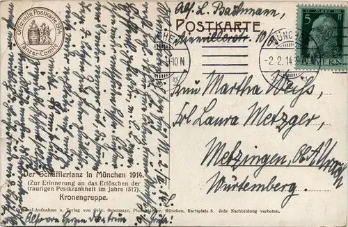 Schäfflertanz München 1914 - Kronengruppe -419202