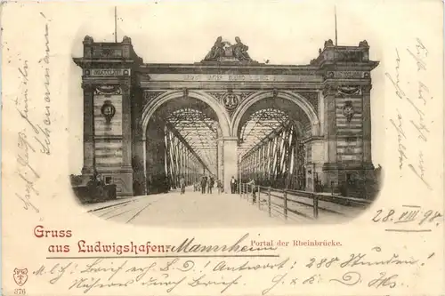 Gruss aus Ludwigshafen - Portal der Rheinbrücke -420292