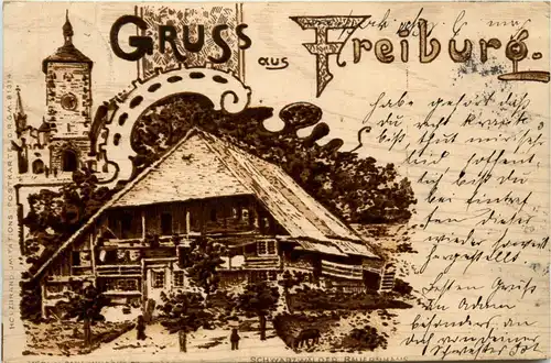 Gruss aus Freiburg - Litho -420388