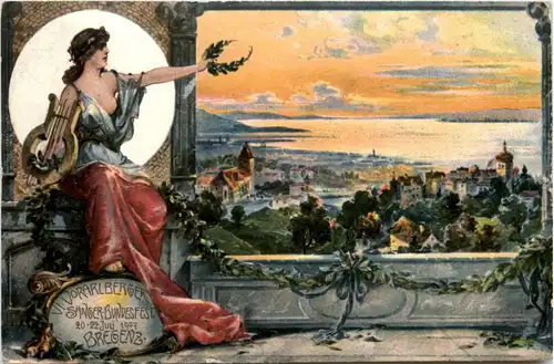 Bregenz - Sänger Bundesfest 1907 - Litho -419490